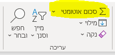 סיכום אוטומטי באקסל