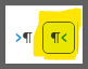 כפתור כיוון כתיבה מימין לשמאל WORD