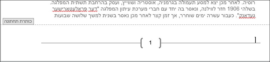 Word כותרת תחתונה ומספר עמוד